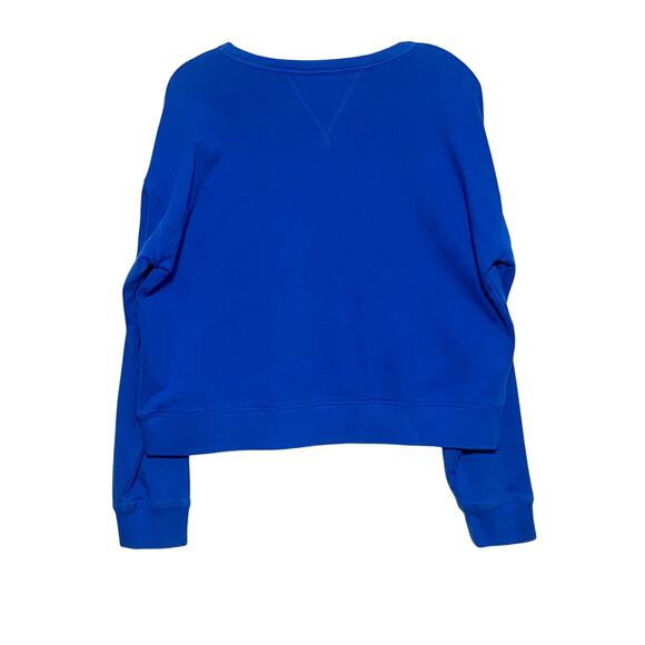 Tommy Hilfiger Sport Spell Out Cropped Blue White Sweatshirt Pullover Womens XL - Picture 4 of 5
